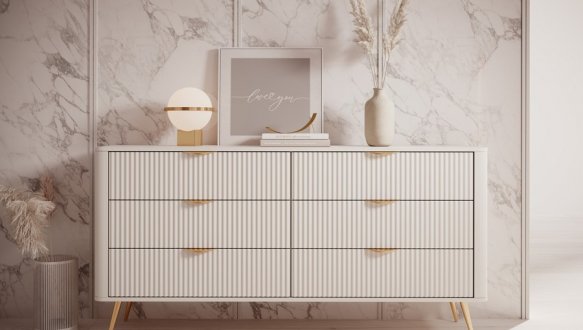 Комод 6S/163 Беж/Золоті ніжки Lante