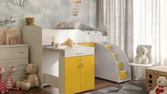 Ліжко кімната зі столом №5 Viorina Deko Корпус білий 8