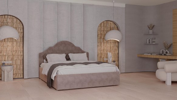 Ліжко м'яке Za House Furniture Альберта з підйомним механізмом та нішею для білизни