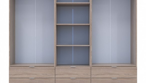 Шкаф для одежды Дорос Гелар дуб сонома 4-х дверный с пеналом 215 см 2