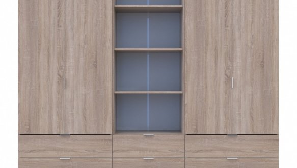 Шкаф для одежды Дорос Гелар дуб сонома 4-х дверный с пеналом 215 см 4