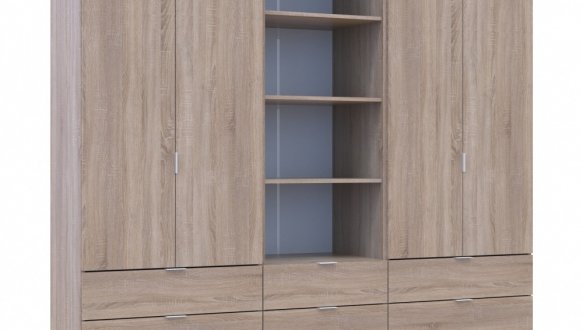 Шкаф для одежды Дорос Гелар дуб сонома 4-х дверный с пеналом 215 см 5