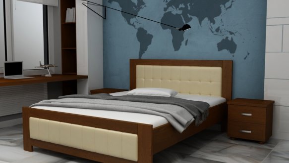 Ліжко двоспальне дерев'яне Явіто Енігма Масив Вільха / Ясен / Дуб 10