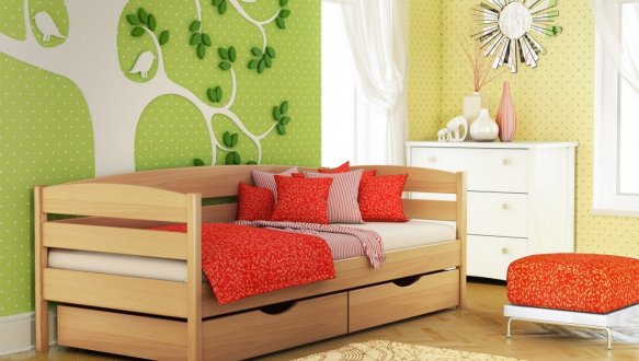 Ліжко дитяче Масив бука Естелла Нота Плюс 0