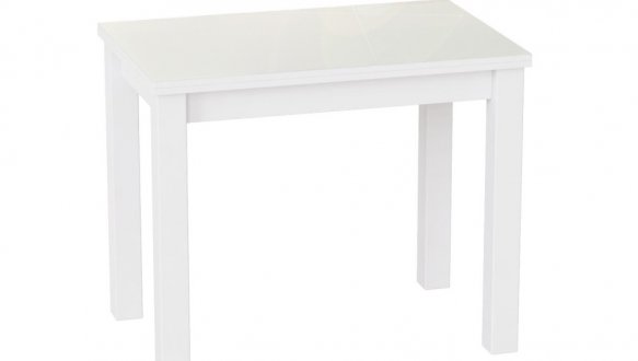 Стол-трансформер Dinner Glass Артвуд светлый/Белые ноги/Белое стекло 1