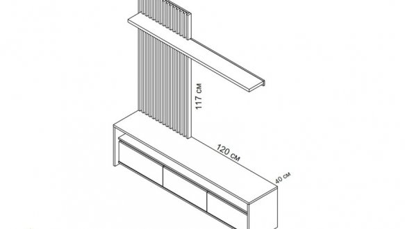 Стiнка Нео Дуб крафт золотий / Бетон стайл 3