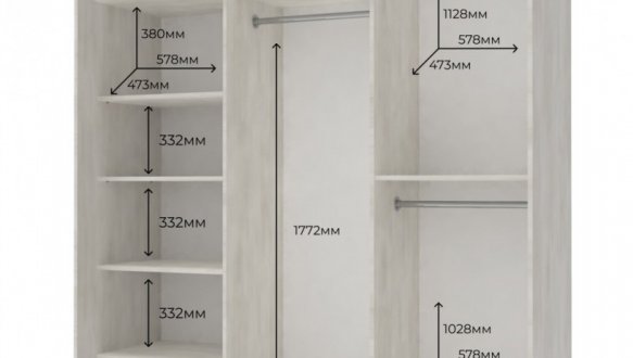 Шафа-купе Дорос Сіті Лайт біле дерево 3 дверна 180 см 0