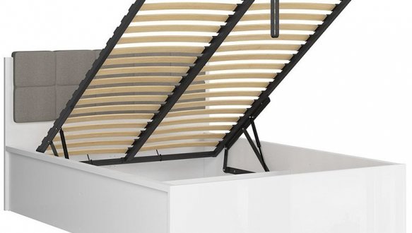 Кровать двуспальная с мягким изголовьем BRW Poland LOZ/140/B Tetrix / Тетрикс с подьемним механизмом и нишей для белья ДСП 0