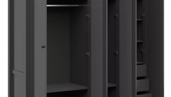 Шафа SZF2L2D3E BRW Poland Hesen 3 дверна чорний 197 см 2