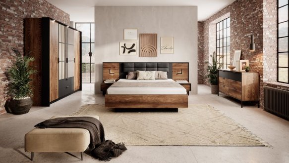 Модульна спальня Milton/Мілтон Perfect Home Каштан/Антрацит