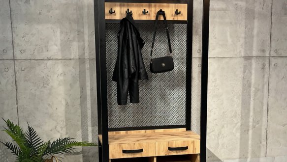 Передпокій LOFT 900 Дуб Сонома / Чорний мат MebliRoMax