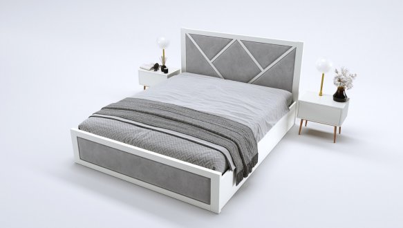 Кровать деревянная с мягкой вставкой DrevKO Стиль 2 1