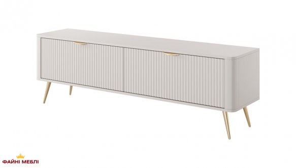 Тумба под ТВ Lante/Ланте RTV163 2D Бежевый золотые ножки Perfect Home Ширина 163 см 2