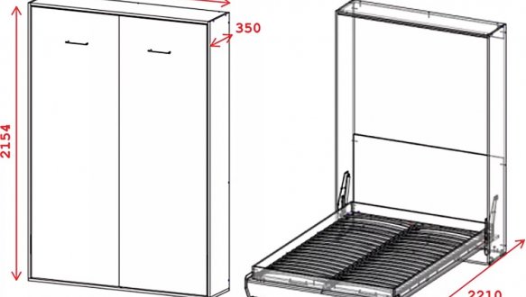 Кровать двуспальная шкаф трансформер Art in Head Juno / Джуно 160 см 24
