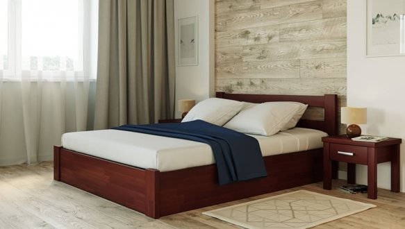 Ліжко дерев'яне Лев Соня з підйомним механізмом і нішею для білизни масив Бук 6