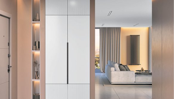 Шафа 2Д + антресоль 2Д КС Лайн Елегант 2 дверна Білий 100 см