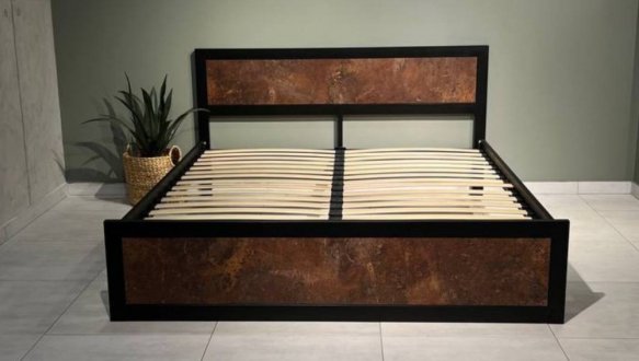 Кровать LOFT 160×200 Дуб Сонома / Чёрный мат MebliRoMax 8
