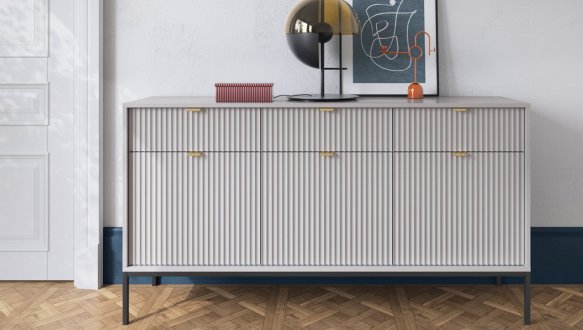 Комод Сірий/Чорні ніжки KSZ154 Nova