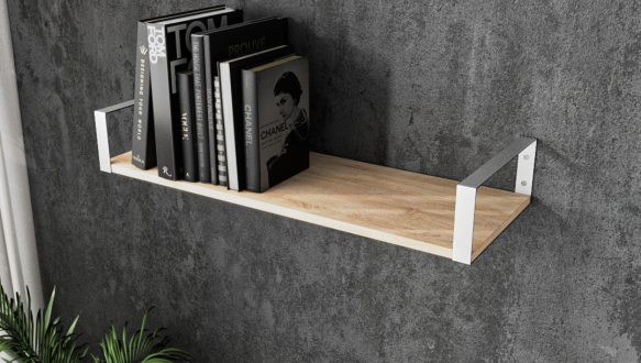 Полка настенная сонома/белый XR21