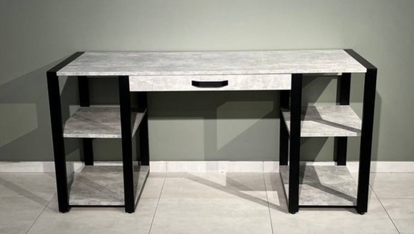 Стіл компютерний LOFT 2-х тумбовий Дуб Сонома / Чорний мат MebliRoMax 2