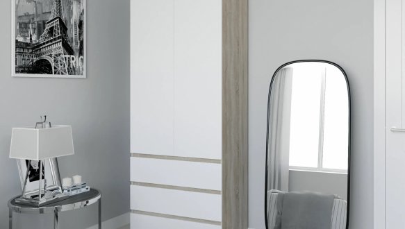 Шкаф Морели Т210 2 дверный сонома с полками 80 см 3