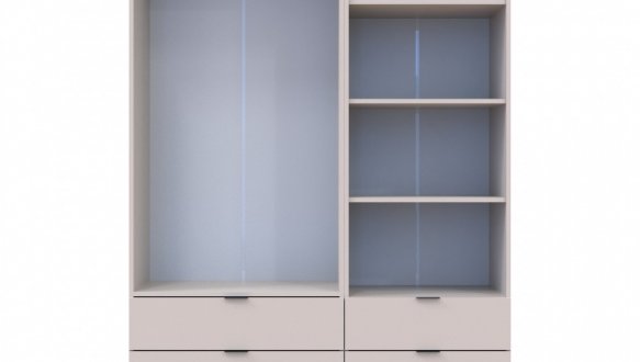 Шкаф Дорос Гелар двухдверный с пеналом Кашемир 138 см 2