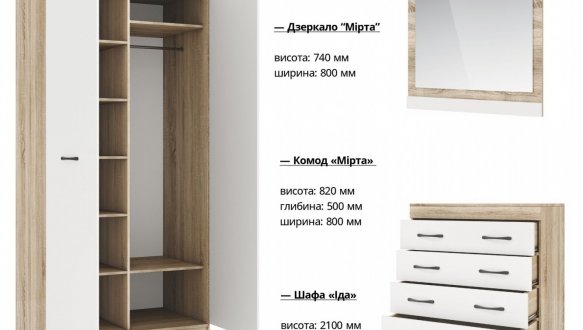 Модульная спальня Mirta/Мирта Киевский Стандарт Антрацит/Нимфея Альба 0