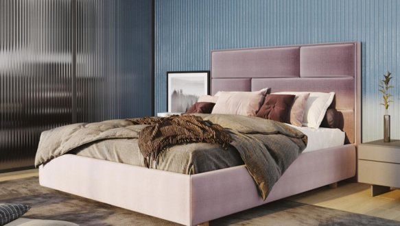 Кровать мягкая двуспальная Городок меблі Стенфорд без подьемного механизма