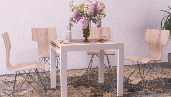 Стол-трансформер Kors Дуб тахо/Белый 0