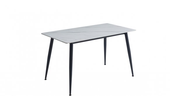 Стіл TM-100 білий мармур + чорний 0
