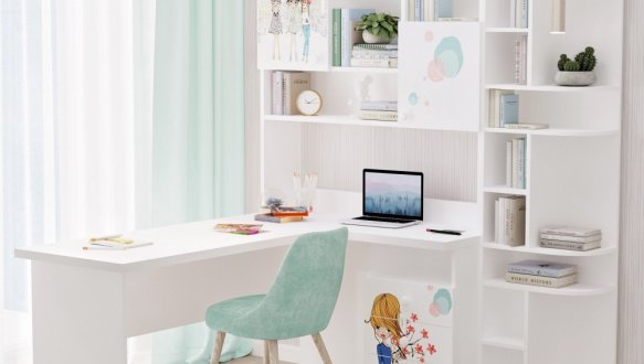 Стол угловой с надстройкой и эркером 6