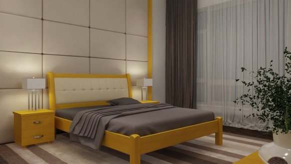 Кровать двуспальная деревянная Явито Лион Массив Ольха / Ясень / Дуб 3