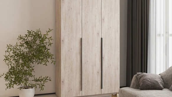 Шкаф Mebelstar Оскар трехдверный с ящиками Аляска серый 120 см