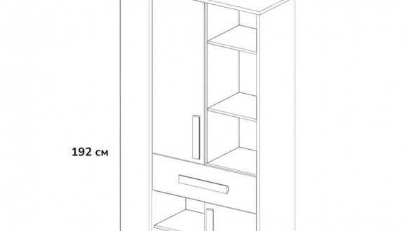 Шафа 2Д/1Ш Сокме Айго 2 дверна бук пісочний 84 см 3