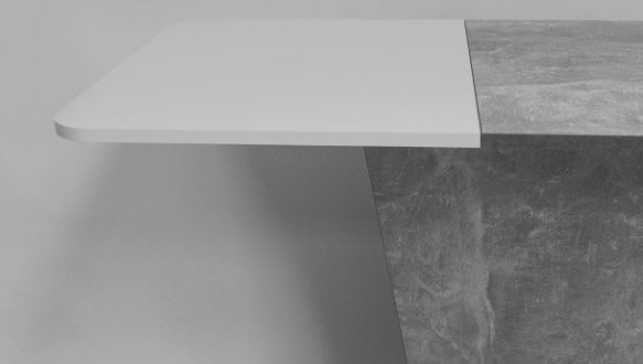 Стіл Cosmo/Космо Інтарсіо Біла Аляска/Індастріал Розкладний 110/145 см 5