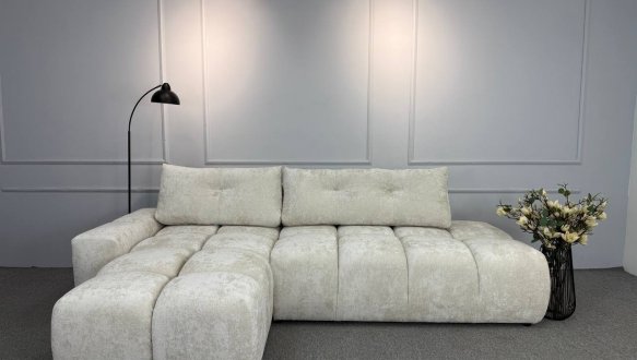 Кутовий диван розкладний крокуюча єврокнижка Елізіум Сапфір 277 см 32