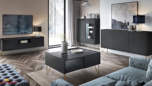 Комод Гармоні / Harmony KSZ97 Чорний / Чорний мармур роял 4