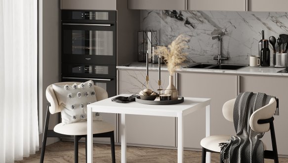 Обеденный стол Brevity Loft mini Белый бриллиант/Белый металл