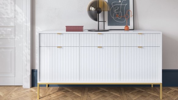 Модульна гостиная Белый/Золотые ножки Nova 6