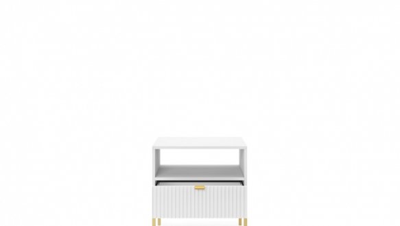 Тумба прикроватная Белый/Золотые ножки S54 Nova 3