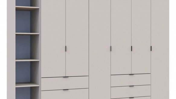 Шкаф Дорос Гелар шестидверный с этажеркой Кашемир 271 см 0