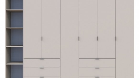 Шкаф Дорос Гелар шестидверный с этажеркой Кашемир 271 см 2