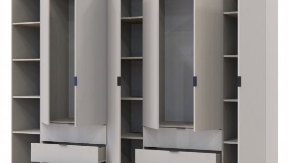 Шкаф Дорос Гелар шестидверный с этажеркой Кашемир 271 см 3