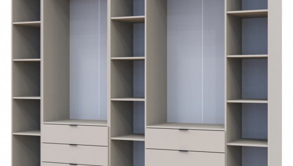 Шкаф Дорос Гелар шестидверный с этажеркой Кашемир 271 см 4