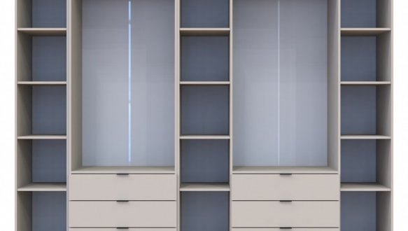 Шкаф Дорос Гелар шестидверный с этажеркой Кашемир 271 см 5