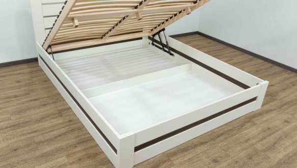 Ліжко дерев'яне Дрімка Лотос з підйомним механізмом та нішею для білизни Бук 11