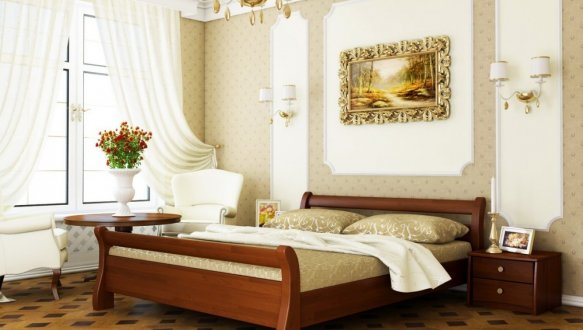 Кровать деревянная Эстелла Диана / Серия Вега Щит / Массив Бук 6