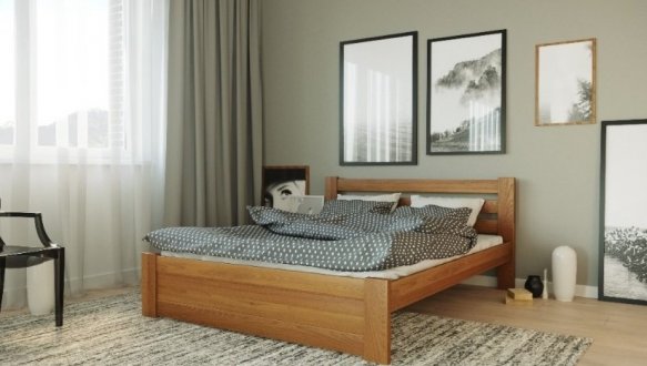 Ліжко дерев'яне Лев Жасмін масив Бук 1