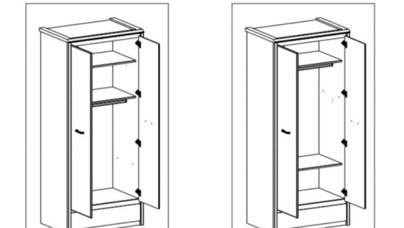 Шафа 2d1s Mebelbos Nonell 2 дверна вільха полярна 91 см 2