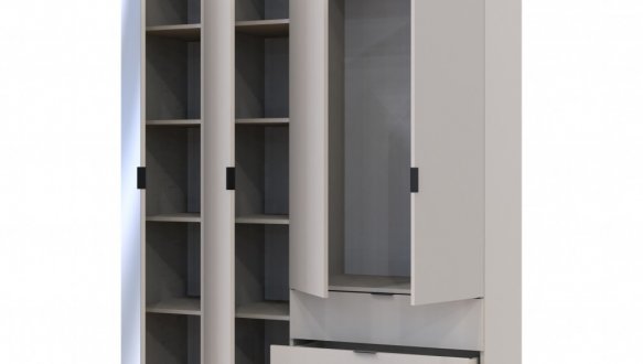 Шкаф для одежды Дорос Гелар кашемир 3-х дверный/Зеркало 155 см 4